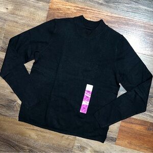Primark Womens Mock Neck Cropped Sweater - Black, Size XS